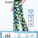 PORTS寶姿 新品 女裝優(yōu)雅高腰直筒印花闊腿褲LN8P104HPP060 墨玉綠印花 XS (2)