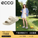愛步（ECCO）拖鞋女外穿居家兩用 倪妮同款夏季軟底泡芙鞋一字涼拖 科摩206663 石灰色20666301378 37 （偏小，建議選大一碼）