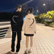 love legend 情侶裝衛衣全套裝秋冬季衣服寬松一男一女學(xué)生長(cháng)袖上衣班服定制 (春秋款)愛(ài)心 男黑+女白 男M+女S