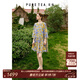 茶·愫【度假出游】puretea茶愫絲棉印花連衣裙女碎花娃娃裙2025夏新款 煙紫（第二批） S