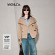 MO&Co.風衣外套秋時裝高領短款斗篷式(附腰帶)MBD3JKT001 曲奇色 S 160