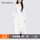 MeetMetro瑪依爾法式浪漫淑女連衣裙女2025春新款優(yōu)雅氣質(zhì)A字長裙 白色【現(xiàn)貨閃電發(fā)】 S