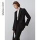 朗姿法式羊毛通勤職業(yè)西服外套新款黑色短款西裝正裝氣質(zhì)女高級感 黑色3 M