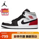 Jordan休閑鞋男子AJ1喬丹JORDAN 1中幫運(yùn)動(dòng)鞋852542-100黑紅42