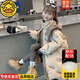 G.DUCKKIDS品牌羽絨棉服女童中長(zhǎng)款外套冬款2025新款洋氣寶寶衣襖子冬裝兒童 卡其色 160