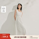 茵曼（INMAN）自然涼純棉府綢法式方領(lǐng)背心連衣裙2025夏季女裝新品無袖收腰裙子 珍珠白 L
