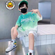 G.DUCKKIDS兒童夏季套裝2025新款男童速干套裝短袖運(yùn)動(dòng)服帥氣休閑夏裝兩件套 綠色【短袖】漸變套裝 薄款 150 碼適合140-150cm【65-80斤】