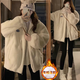 VEOX棉服女2025新款冬季外套仿獺兔毛毛絨大衣立領(lǐng)寬松加棉加厚棉衣 白色  夾棉保暖 M 100-120斤