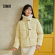 森馬（Semir）羽絨服女新中式仿兔毛領(lǐng)短款保暖外套2024冬新款新中式小主風(fēng)上衣 黃色調00333 S