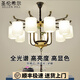 圣倫希爾（SELLEN HILL）新中式吊燈臥室大氣餐廳荷花家用書房現代簡約全屋套餐復古客廳燈 6頭-三色變光全光譜