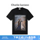 Charlie Luciano杰克露絲插畫(huà)T恤2025春夏情侶男女同款65734設計感小眾cl短袖潮 黑色 S