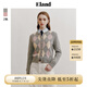 ELAND衣戀經(jīng)典短款格紋嵌花針織衫女小奶羔開衫上衣 中灰色(18)M/Grey S 160