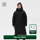 KOLON SPORT/可隆長(zhǎng)款羽絨服 男女同款戶外休閑防風(fēng)防潑水連帽重量鵝絨服 LUDJ4WNT02-BK 黑色 L 175/96A