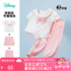 迪士尼寶寶（Disney Baby）迪士尼寶寶女童短袖套裝時尚休閑百搭舒適兒童卡通套裝夏季新款 本白+桃粉 140