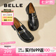 百麗（Belle）時(shí)尚飾扣樂福鞋女平跟通勤單鞋B7X1DAA5 黑色 38 (240mm)