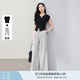 香影條紋直筒闊腿褲女2025夏季新款梨形身材遮胯高腰寬松休閑長(zhǎng)褲 套裝 T恤+休閑褲 S 155/80A/85-95斤
