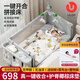 優(yōu)樂博（ULOP）嬰兒床可移動多功能床折疊嬰兒床拼接寶寶床新生兒禮物哄睡搖搖床 云夢一鍵折疊嬰兒床送椰棕床墊 萬向輪+蚊帳+尿布臺+置物袋+搖桿