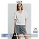 LILY2025夏新款女裝POLO領(lǐng)氣質(zhì)寬松休閑百搭通勤白色短袖T恤上衣 601白色 L