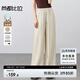 尚都比拉通勤上班休閑褲女夏季高腰顯瘦長(zhǎng)褲氣質(zhì)高級(jí)感褲子 燕麥色  M 
