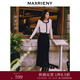 MAXRIENY精致復古氛圍感絲絨半裙法式復古半身裙 黑色 L 03