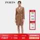 PORTS寶姿女裝秋季新款修身通勤雙排扣連衣裙ALD9D028NWF 駝色 L (8)