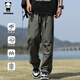 HIPANDA你好熊貓戶(hù)外休閑褲男2026新款潮牌拼接設計男潮機能工裝沖鋒褲男 綠色 常規 L