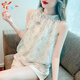 CS.LION法式碎花無袖背心雪紡衫女夏季2025新款韓版小眾氣質(zhì)露肩掛脖上衣 主圖款 L 105-115斤