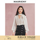 MAXRIENY【雅貴日常-商場同款】復(fù)古摩登感蝴蝶結(jié)系壓褶上衣 黑白波點 S 01/34