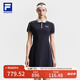 FILA 斐樂(lè)官方女子連衣裙2025夏新款網(wǎng)球運(yùn)動(dòng)簡(jiǎn)約基礎(chǔ)短袖POLO裙 RD寶藍(lán)-NV M 165/84A/M