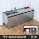 304臺面不銹鋼簡(jiǎn)約免拉手櫥柜灶臺儲物水池一體轉角柜洗菜池家用 200雙池 0x0x0cm