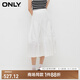 ONLY春夏百搭休閑高腰A字傘裙中長裙半身裙女|124216023 A43 奶油白色 S (160) 64A