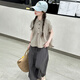 小咕嘟熊女童夏季套裝純棉2025新款洋氣女大童夏裝短袖兒童韓系闊腿裙褲子 上衣+裙褲 130