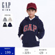 GAP【大小童同款】男女童2024初秋新款logo連帽衛(wèi)衣兒童裝646085