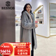 BESNOS意大利品牌貂皮大衣女整貂2024冬新款水貂皮草外套連帽過膝中長款 銀藍(lán)本色連帽 M 適合100-120斤