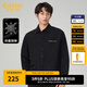 卡賓（CABBEEN）【高級(jí)感】金線刺繡長(zhǎng)袖襯衫男2024秋季新款寬松彈力潮牌襯衣 煤黑色01 M /170/48
