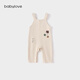 babylove【清倉】寶寶背帶褲春秋休閑長(cháng)褲嬰兒連體褲貼布洋氣外出百搭褲子 米穗色 80