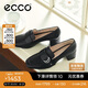 愛步（ECCO）夏季通勤簡約風(fēng)方頭粗跟高跟鞋 型塑290953 黑色37