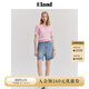 ELAND衣戀POLO衫女基礎(chǔ)款百搭針織短袖舒適毛衣T恤新款 淺粉色(26)L/Pink L 170