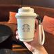 星巴克杯子不銹鋼水杯簡約咖啡杯保溫杯隨手杯車載杯 320ml白色
