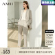 AMII七夕禮物職業(yè)西服套裝女夏季新款休閑外套時(shí)尚西裝兩件套 卡其(西褲) M (160)
