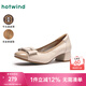熱風(fēng)（Hotwind）七夕商場同款優(yōu)雅氣質(zhì)中跟單鞋柔軟舒適25年春季新款女士時尚休閑 08杏色 （牛頭層皮革） 36
