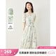梵希蔓法式萊賽爾茶歇連衣裙女2025年夏季新款高級感碎花氣質(zhì)裙子 M6929 綠花色 M