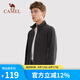 駱駝（CAMEL）戶外抓絨衣女加絨保暖搖粒絨衛(wèi)衣加厚外套沖鋒衣內膽 A0W218152，曜石黑/墨灰，男 L