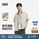 森馬（Semir）[商場同款]短袖襯衫男棉麻襯衣純色上班通勤2025夏裝 咖色調(diào)00455 M