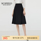 SCOFIELDScofield優(yōu)雅A字半身裙通勤舒適高腰顯瘦褶皺裙女裝夏季新款 黑色 M 165