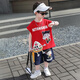 迷野仙蹤哪吒衣服裝男童夏裝套裝2025新款洋氣寶寶夏季短袖男孩夏天潮童裝 紅色 120