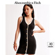 ABERCROMBIE & FITCH女裝24春秋款氣質修身美式性感辣妹V領無袖連衣裙KI159-4522 黑色 XS 160/84A 標準版