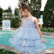 迪士尼艾莎公主裙子女童新品連衣裙子女童夏裝夏季2026新款兒童衣服無(wú)袖