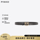 PINKO【品高】女士復古百搭做舊金屬牛皮腰帶 S禮物100143A0F1