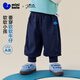 minibala【仿牛仔】男女童褲子高彈燈籠褲聯(lián)名柔軟寶寶長(cháng)褲2025秋新款 牛仔深藍88301 90
